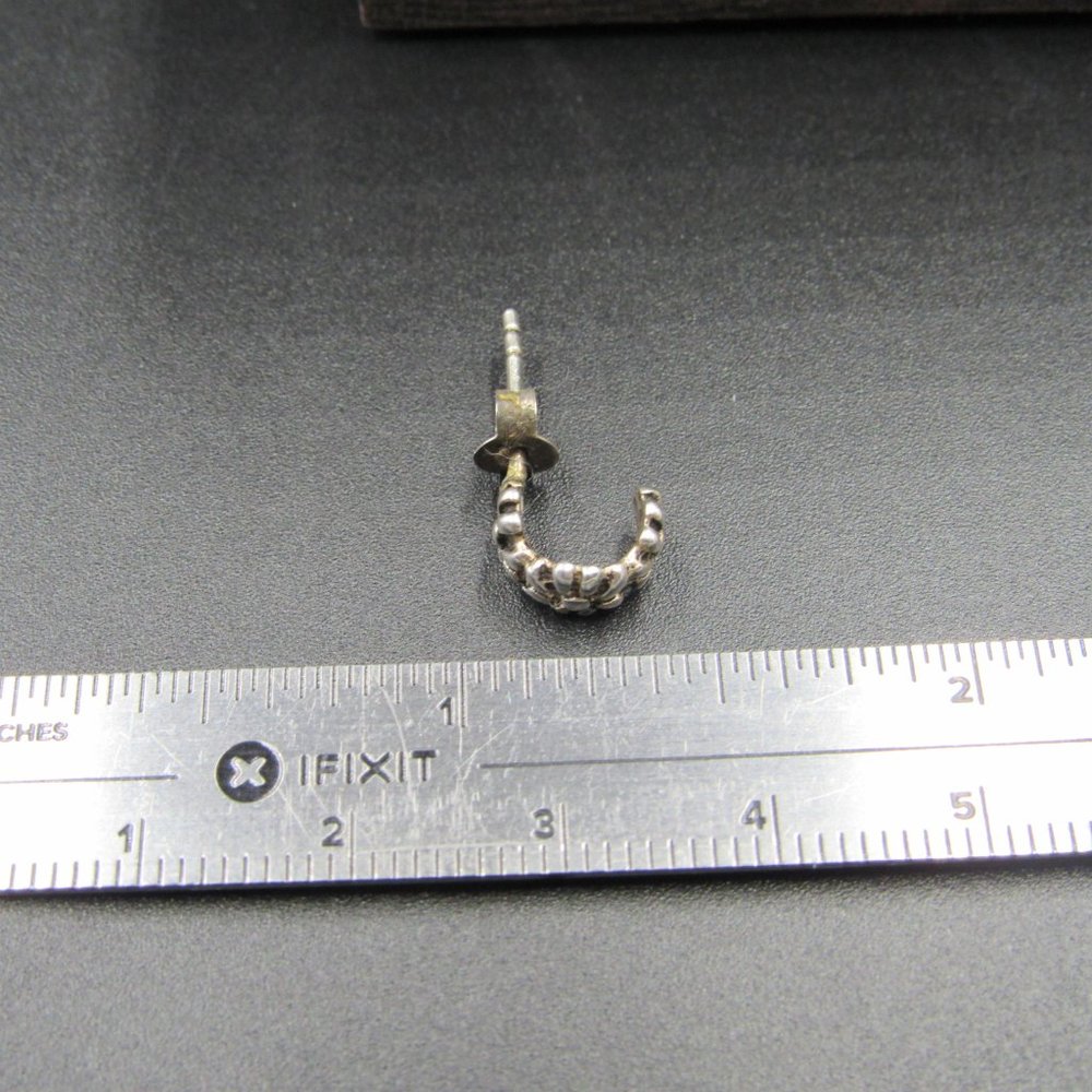 Sterling Silver Tiny Flower Rustic Earrings - image 4